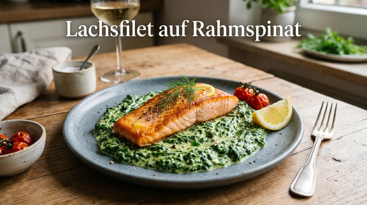 Lachsfilet auf Rahmspinat