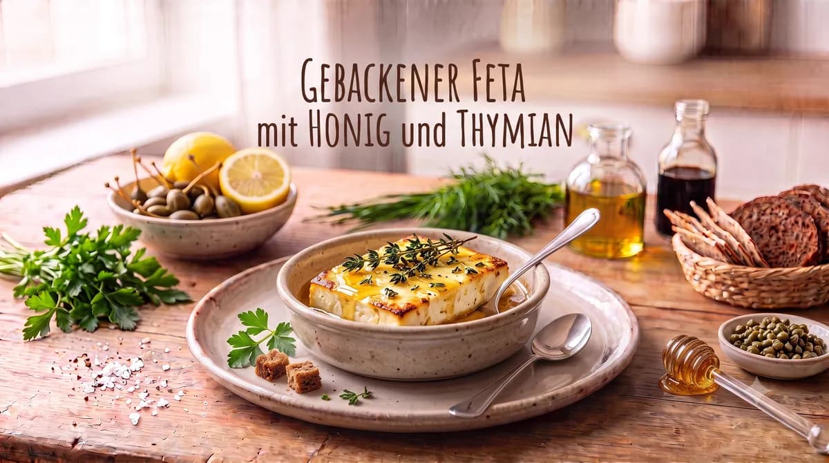 Gebackener Feta mit Honig und Thymian