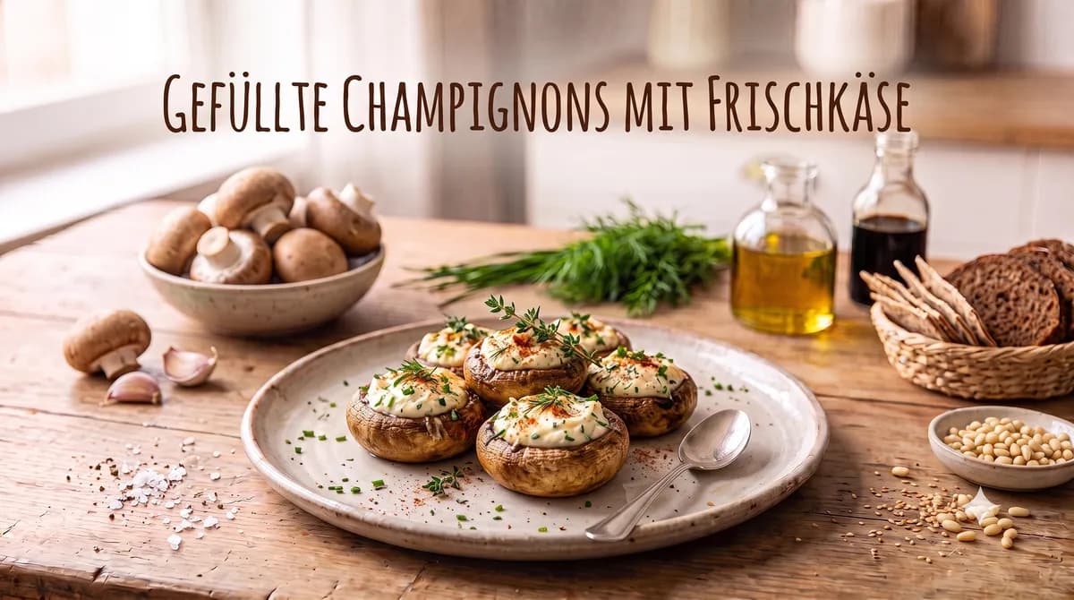 Gefüllte Champignons mit Frischkäse